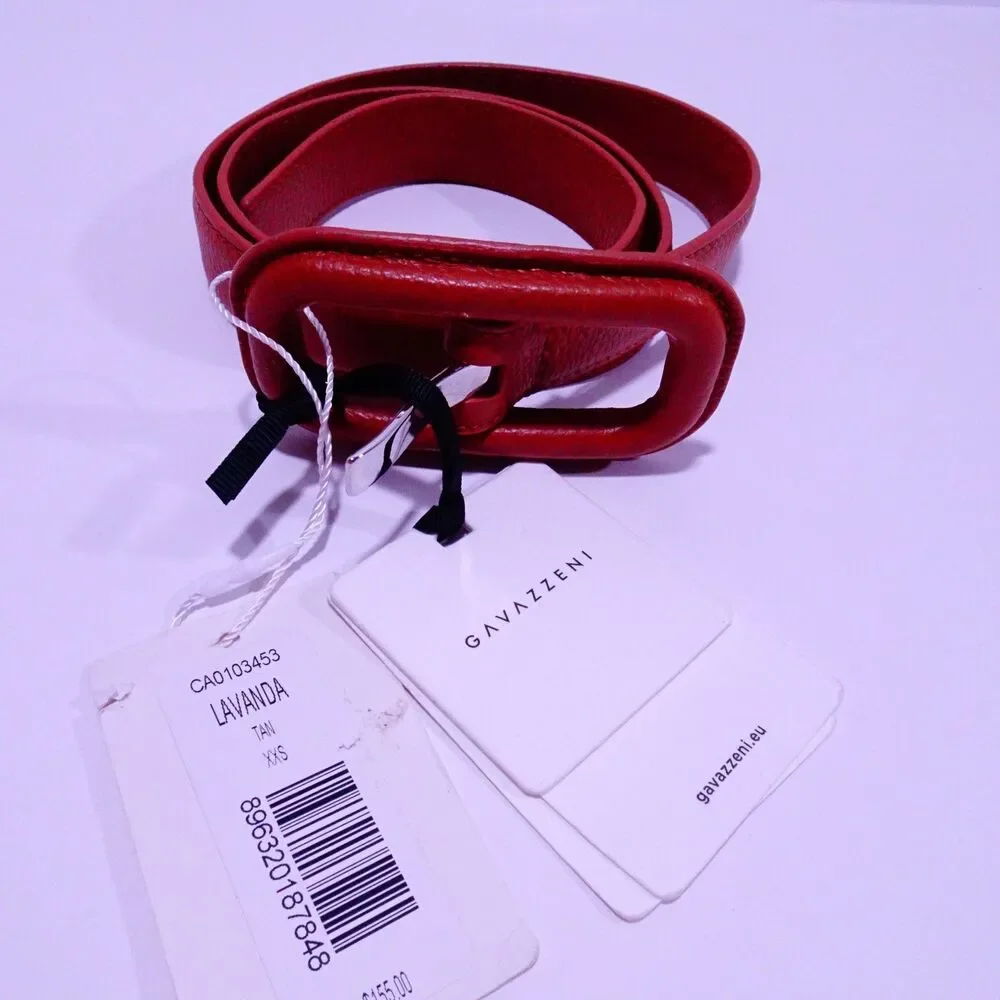 Veronica Beard Gavazzeni Women's Lavanda Leather Belt NWT 155 Tan XXS XS